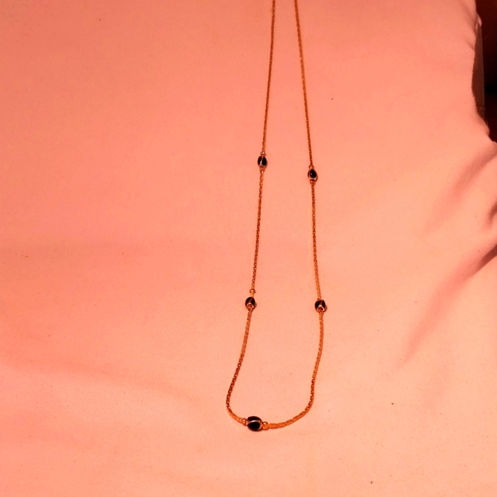 Gold plated with black onyx beads